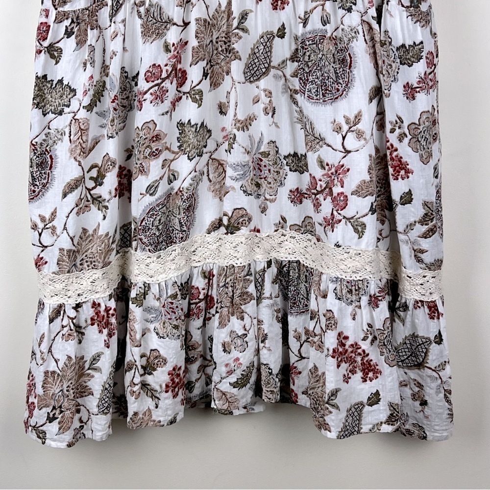 Umgee | Boho Beachy Crocheted Lace Floral Sleeveless Babydoll Mini Dress | L - Picture 3 of 9